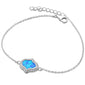 Blue Opal Hamsa Symbol .925 Sterling Silver Bracelet