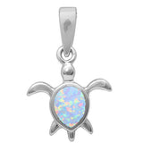 White Opal Turtle .925 Sterling Silver Pendant