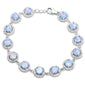Halo White Opal & Cubic Zirconia .925 Sterling Silver Bracelet