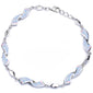 White Fire Opal .925 Sterling Silver Bracelet 8"