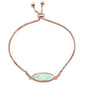 New Rose Gold Plated White Opal .925 Sterling Silver Bracelet