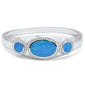 <span>CLOSEOUT!</span>Round & Oval Blue Opal Cubic Zirconia .925 Sterling Silver Bracelet