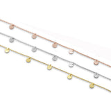 <span>CLOSEOUT! </span>Plain Hammered Disc .925 Sterling Silver Bracelet Three colors Available!