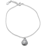 Plain Shell .925 Sterling Silver Anklet 9" Long