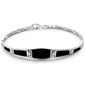 <span>CLOSEOUT!</span>Simple Black Onyx Filigree  .925 Sterling Silver Bracelet
