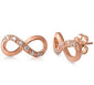 <span>CLOSEOUT! </span> Infinity .925 Sterling Silver Earring (Rose Gold Plated Silver)