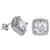 Sterling Silver Cubic Zirconia ring - Cushion Cut Cubic Zirconia .925 Sterling Silver Earrings