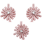 <span>¡LIQUIDACIÓN! </span>Juego de aretes y colgante de plata esterlina .925 con diseño de estrellas y circonitas cúbicas chapados en oro rosa