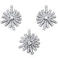 <span>CLOSEOUT! </span>Cubic Zirconia Starburst .925 Sterling Silver Earring and Pendant Set