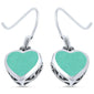 <span>CLOSEOUT!</span>Green Turquoise Heart .925 Sterling Silver Earring