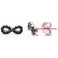 <span>CLOSEOUT!</span>Rose Gold Plated Black Cubic Zirconia Infinity .925 Sterling Silver Earrings