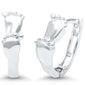 <span>CLOSEOUT!</span>Baby Feet Design .925 Sterling Silver Hoop Huggie Earrings