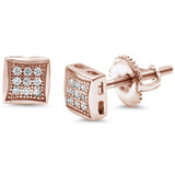 Princess Cut MicroPave CZ .925 Sterling Silver Stud Earrings