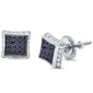 8MM Micro Pave Square CZ .925 Sterling Silver Stud Earrings Colors Available!