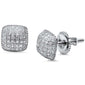 Cute Square CZ .925 Sterling Silver Stud Earrings Colors Available