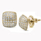 9MM Princess Cut Micro Pave CZ .925 Sterling Silver Stud Earrings Colors Available!