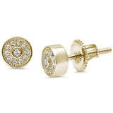 Round Cubic Zirconia .925 Sterling Silver Stud Earrings Colors Available!