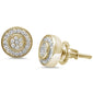 8MM Micro Pave Round Halo CZ .925 Sterling Silver Stud Earrings Colors Available!