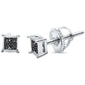 4MM Square Princess Cut CZ .925 Sterling Silver Stud Earrings Colors Available!