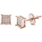 6MM Micro Pave Princess Cut CZ  .925 Sterling Silver Stud Earrings Colors Available!