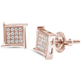 8MM Princess Cut Micro Pave Modern .925 Sterling Silver Stud Earrings Colors Available!