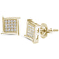 8MM Princess Cut Micro Pave Modern .925 Sterling Silver Stud Earrings Colors Available!
