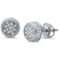 8MM Micro Pave Round Raised Stud .925 Sterling Silver Earrings Colors Available!