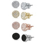 8MM Round Micro Pave Stud .925 Sterling Silver Earrings Colors Available!