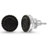 10MM Micro Pave Round Halo Studs .925 Sterling Silver Earrings Colors Available!