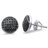 8MM Round Micro Pave studs .925 Sterling Silver Earrings Colors Available!