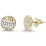 8MM Round Micro Pave studs .925 Sterling Silver Earrings Colors Available!