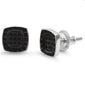 8MM Square Micro Pave Stud .925 Sterling Silver Earrings Colors Available!