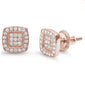 8MM Square Micro Pave Stud .925 Sterling Silver Earrings Colors Available!
