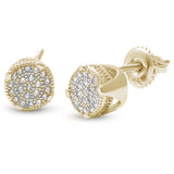 7MM Round Micro Pave CZ .925 Sterling Silver Earrings