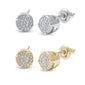 7MM Round Micro Pave CZ .925 Sterling Silver Earrings