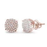 10MM Available 4 Colors Round Micro Pave .925 Sterling Silver Earrings