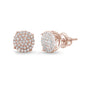 8MM Available 4 Colors Round Micro Pave .925 Sterling Silver Earrings