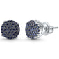 10MM Available 4 Colors Round Micro Pave .925 Sterling Silver Earrings