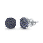 8MM Available 4 Colors Round Micro Pave .925 Sterling Silver Earrings