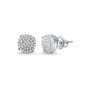 6MM Available 4 Colors Round Micro Pave .925 Sterling Silver Earrings