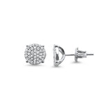 4MM Micro Pave Round CZ .925 Sterling Silver Stud Earrings