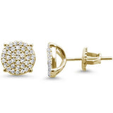 10MM Micro Pave Round CZ .925 Sterling Silver Stud Earrings Color Available!