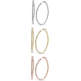 <span>CLOSEOUT! </span>50mm Round Cubic Zirconia Hoop .925 Sterling Silver Earrings Colors Available!