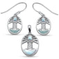 Shining Lighthouse Natural Larimar .925 Sterling Silver Earring & Pendant Set