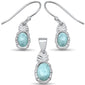 Small Pineapple Natural Larimar .925 Sterling Silver Earring & Pendant Set