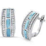 New Natural Larimar .925 Sterling Silver Earrings