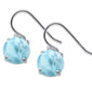 Round Natural Larimar .925 Sterling Silver Earrings