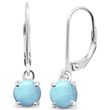 Larimar Lever Back .925 Sterling Silver Earrings