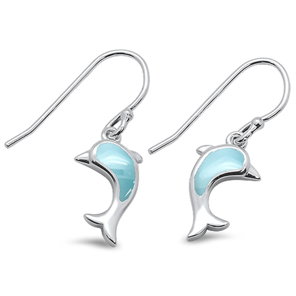 Sonara Jewelry--Natural Larimar Dolphine Dangle .925 Sterling Silver ...