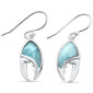 Natural Larimar Lobster Crab Claw .925 Sterling Silver Drop Dangle Earrings
